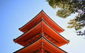 Kyoto Oriental Roofing Wallpaper