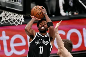 Kyrie Irving With The Brooklyn Nets Wallpaper
