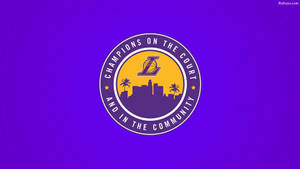 La Lakers Logo Seal Background Wallpaper