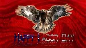 Labor Day With Eagle Digital Cover Wallpaper