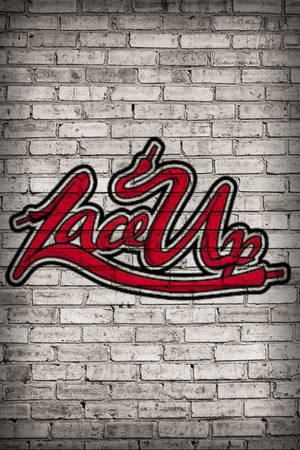 Lace Up Brick Design Wallpaper