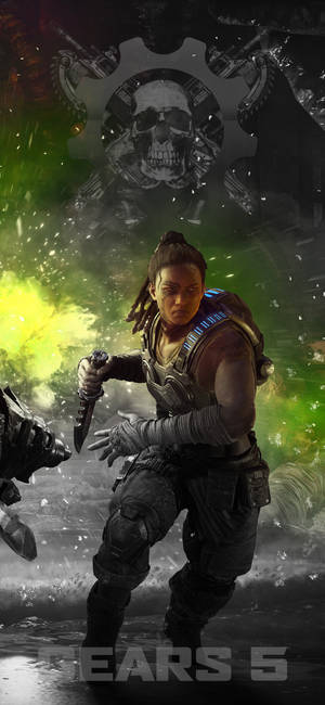 Lahni Kaliso In Dynamic Action - Gears 5 Iphone Wallpaper Wallpaper