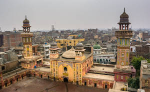 Lahore Aerial Wazir Khan Mosque Wallpaper