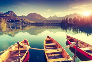 Lake Boat Riding Scenic Wallpaper