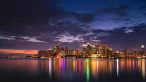 Lake Ontario Colorful Skyscrapers Wallpaper