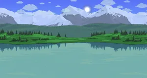 Lake Snowy Mountains Terraria Wallpaper
