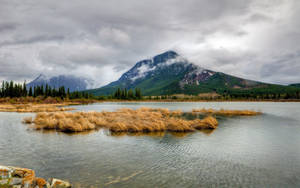 Lake View On A Gloomy Day Wallpaper