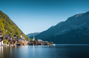 Lake Village Hallstatt Austria Imac 4k Wallpaper