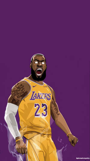 Lakers Lebron James Vector Art Wallpaper