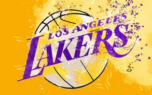 Lakers Logo Yellow Smudged Purple Wallpaper