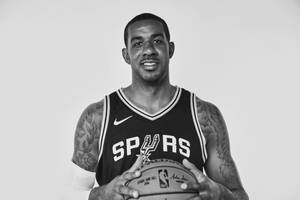 Lamarcus Aldridge Monochrome Portrait Wallpaper