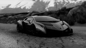 Lamborghini Racing Car Monochrome Wallpaper