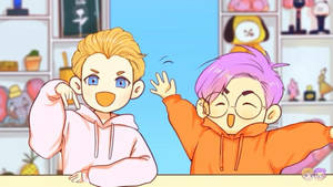 Lankybox Animated Adam And Justin Artwork Wallpaper