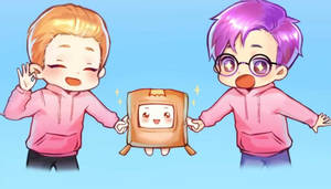 Lankybox Boxy Animated Adam And Justin Wallpaper
