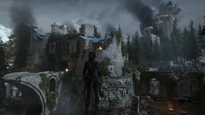 Lara Croft Battles Against The Cold In Rise Of Tomb Raider Wallpaper