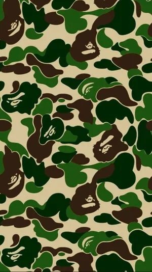 Large Bape Green Camo Wallpaper