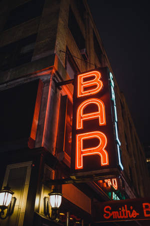 Large Bar Neon Sign Wallpaper