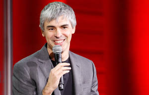 Larry Page Candid Smile Speech Photo Wallpaper