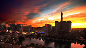 Las Vegas Paris Sunset Wallpaper