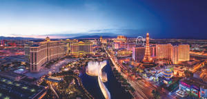 Las Vegas Strip Blue Sky Evening Wallpaper