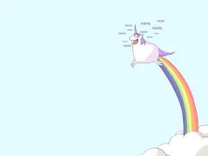 Laughing Rainbow Unicorn Wallpaper