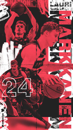 Lauri Markkanen Aesthetic Basketball Collage Wallpaper