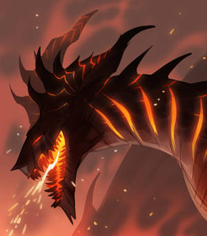 Lava Dragon Slashed Skin Wallpaper