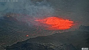 Lava From Kilauea Volcano Drone Shot Wallpaper