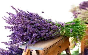 Lavender Bouquet On Shelf Wallpaper