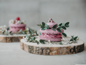 Lavender Macaron Dessert Wallpaper