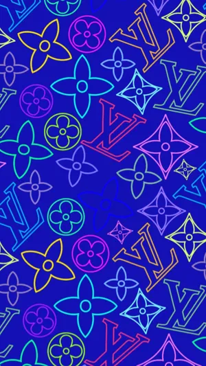Lavish Blue Louis Vuitton Monogram Canvas Wallpaper