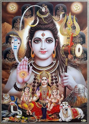 Laxmi Narayan Shiva Lakshmi And Animals Wallpaper