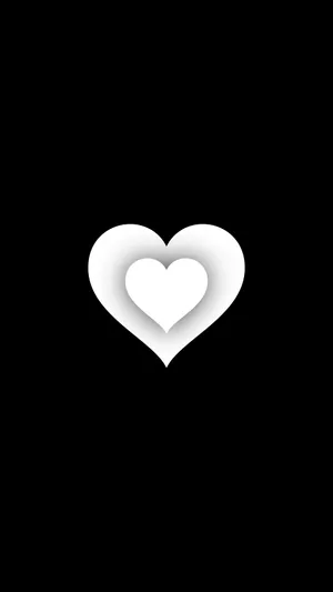 Layered Black And White Heart Wallpaper