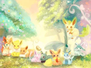 Leafeon In The Wonderland Wallpaper
