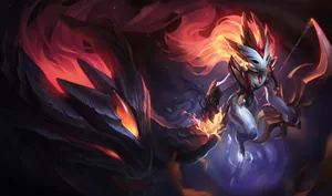 League Of Legendsshadowfire Kindred Wallpaper