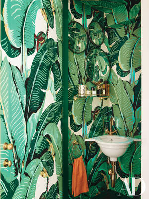 Leaves Wall In Beverly Hills Hotel Wallpaper