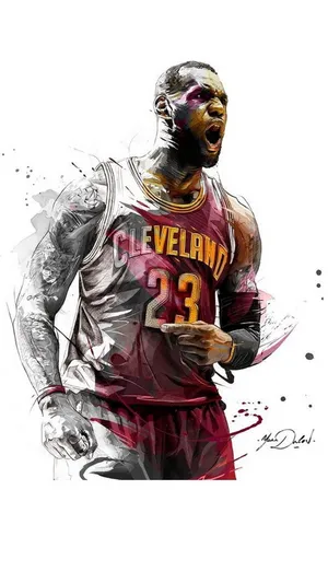 Lebron James Cleveland Jersey 23 Digital Art Wallpaper