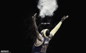 Lebron James Cool Pose With Powder Wallpaper
