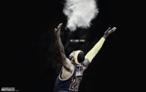 Lebron James Cool Pose With Powder Wallpaper