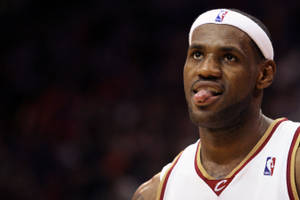 Lebron James Cool With His Tongue Out Wallpaper