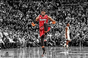 Lebron James Miami Heat Jersey 6 Nba Game Digital Art Wallpaper