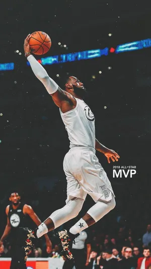Lebron James Nba 2018 All-star Mvp Slam Dunk Wallpaper