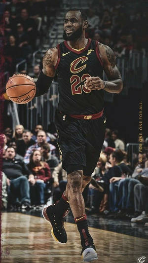 Lebron James Nba Cavs 23 Dribble Basketball Game Wallpaper