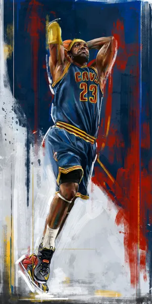 Lebron James Nba Cavs 23 Slam Dunk Wallpaper