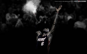Lebron James Nba Miami Heat Jersey 6 Domination Wallpaper