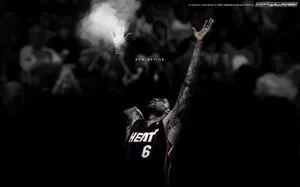 Lebron James Nba Miami Heat Jersey 6 Domination Wallpaper