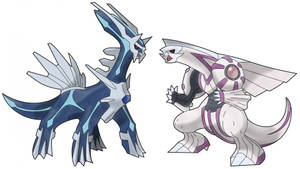 Legendary Pokémon, Dialga And Palkia Together Wallpaper