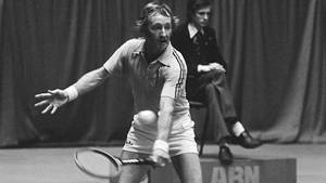 Legendary Tennis Player, Rod Laver In Action At The 1976 Abn World Tennis Tournament Wallpaper