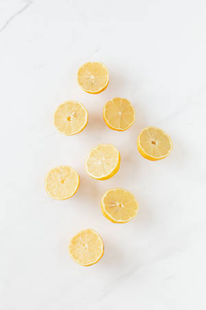 Lemon On White Background Wallpaper
