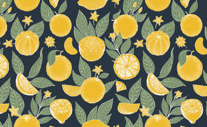 Lemon With Orange Mural Wallpaper